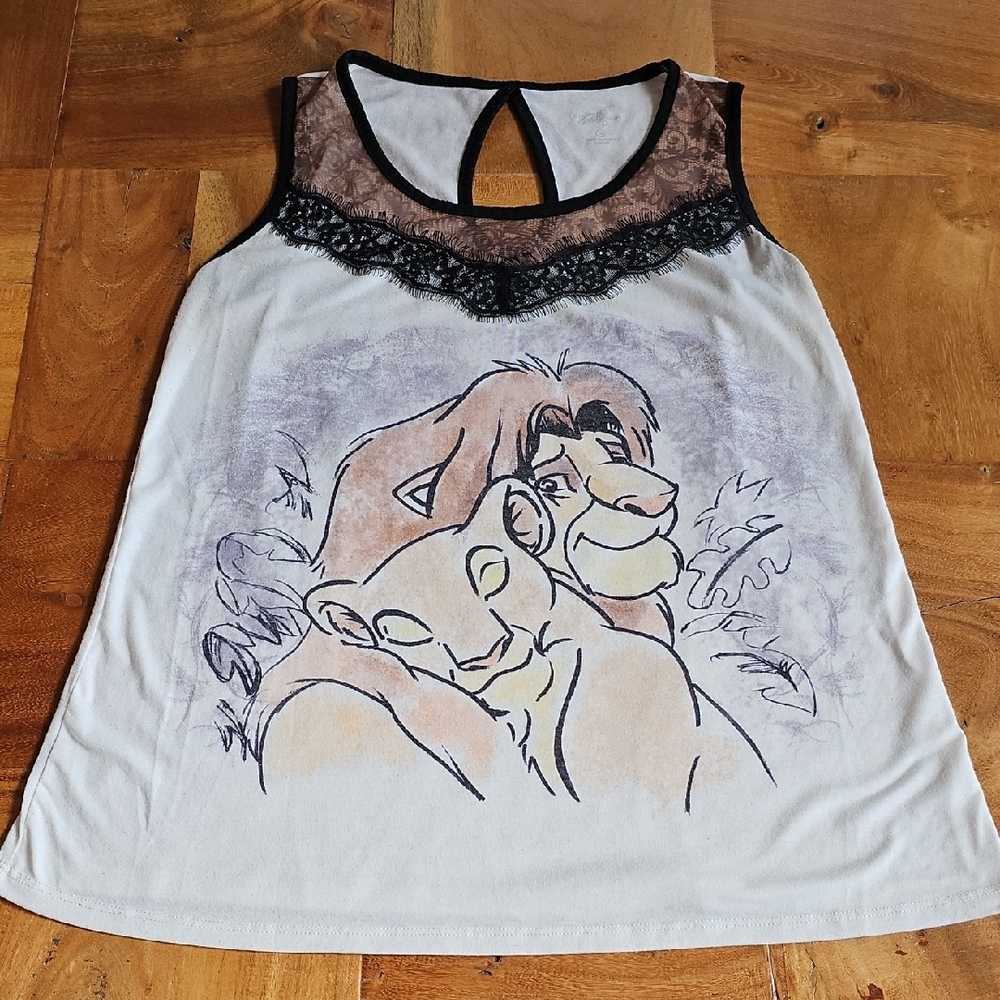 Floral Pattern Tank Top with Black Trim